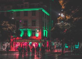 Late-night city walk